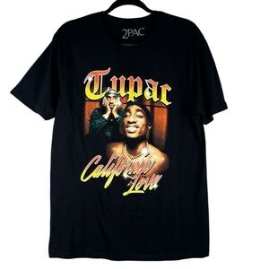 2Pac Black California Love Band Tee Concert Streetwear T-Shirt Size Medium New!